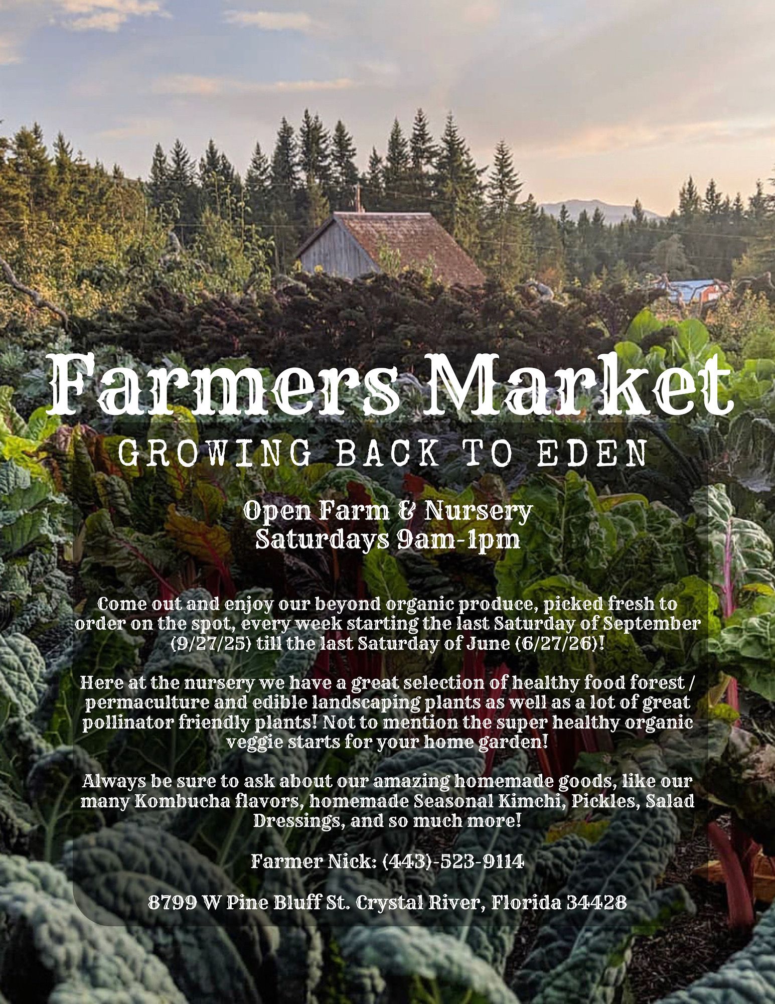 Growing Back To Eden Farmers Market