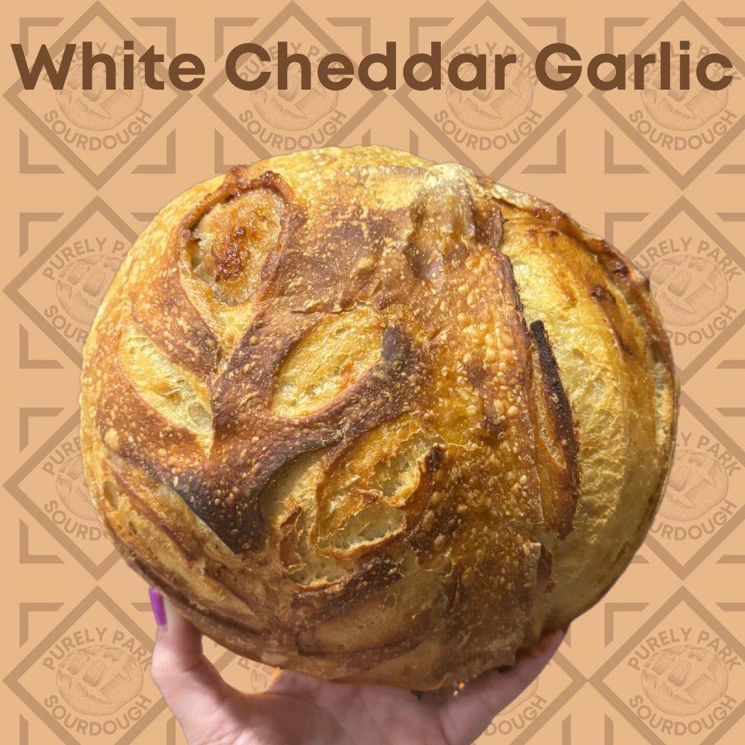 White Cheddar Garlic Sourdough Bread