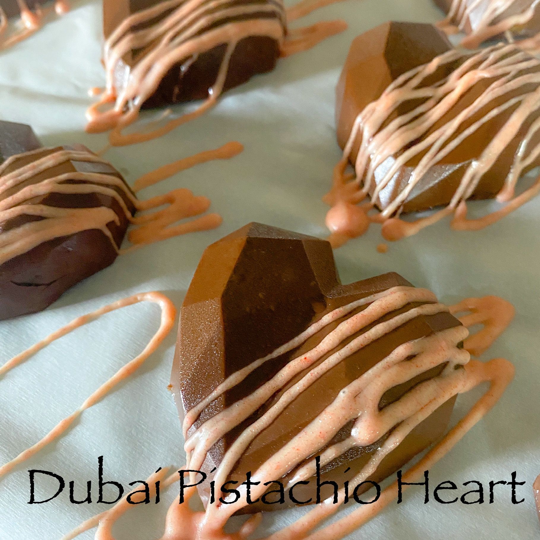 Dubai Inspired Chocolate Pistachio Hearts