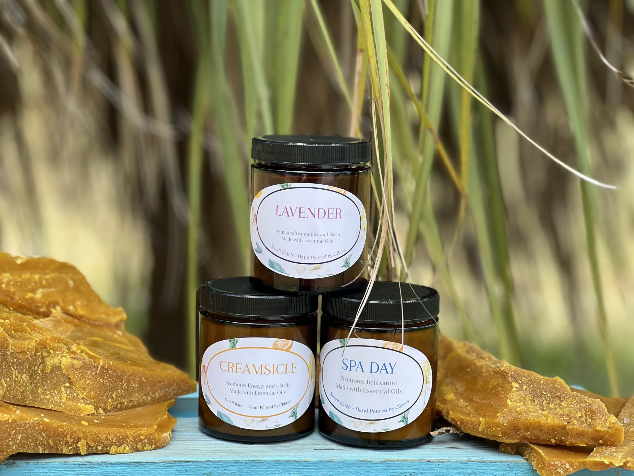 100% Beeswax Candles with essential oils